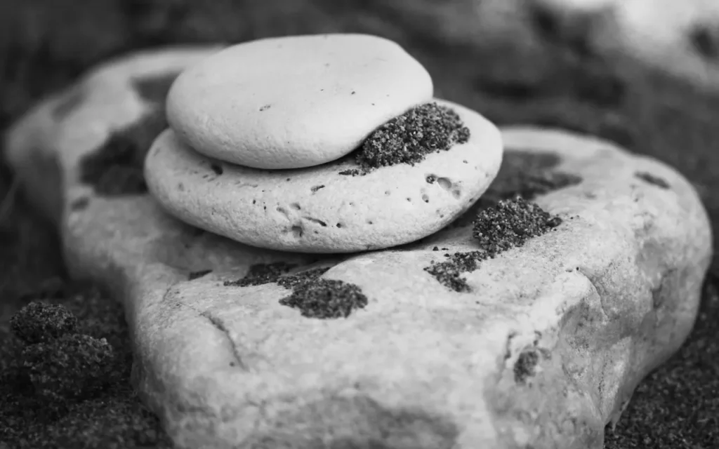 Yin and Yang in Feng Shui: How to Balance Each Room Pale stones resting on a darker rock in black and white